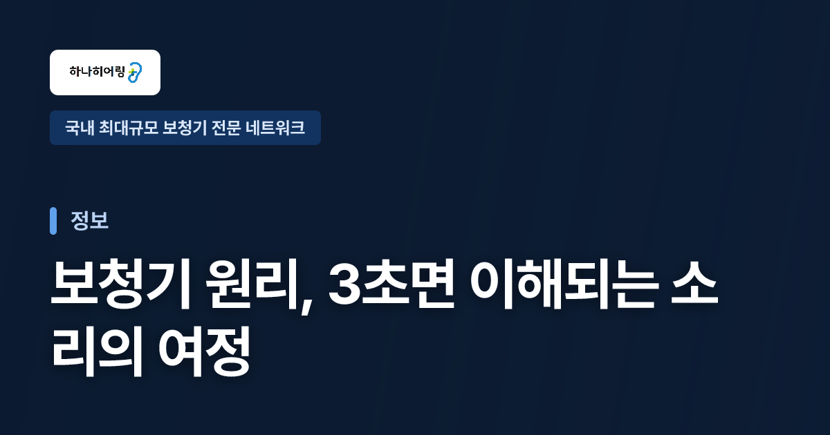 보청기 원리, 3초면 이해되는 소리의 여정