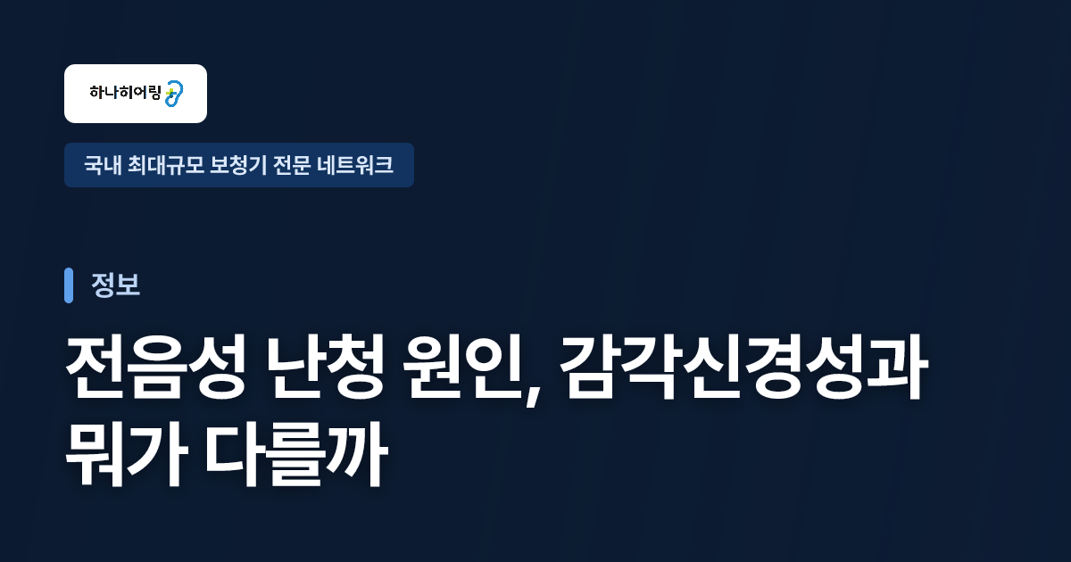 전음성 난청 원인, 감각신경성과 뭐가 다를까