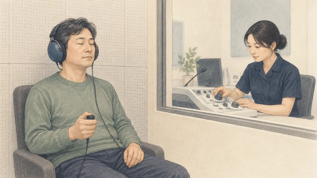 청성뇌간반응검사 개념을 설명하는 일러스트